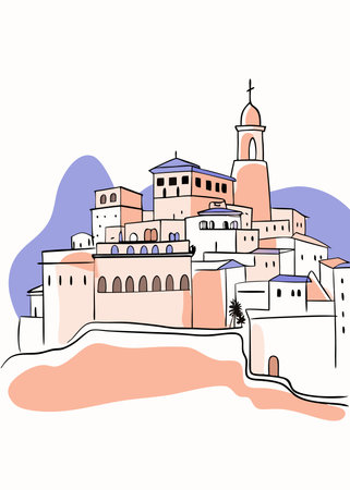 Andalusia city illustration on white backgroundのイラスト素材