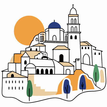Andalusia city illustration on white backgroundのイラスト素材