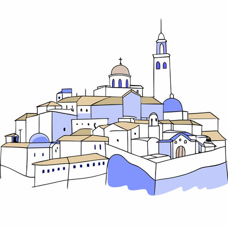 Andalusia city illustration on white backgroundのイラスト素材