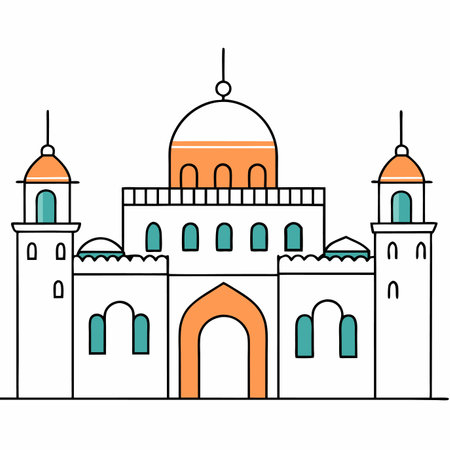 Moorish Architecture illustration on white backgroundのイラスト素材