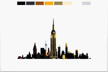 New York city illustration on white backgroundのイラスト素材