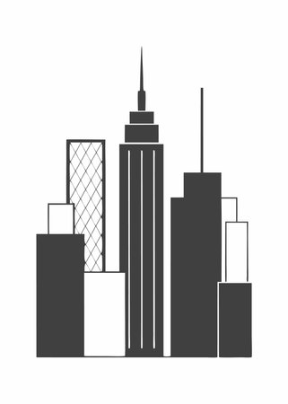 New York city illustration on white backgroundのイラスト素材