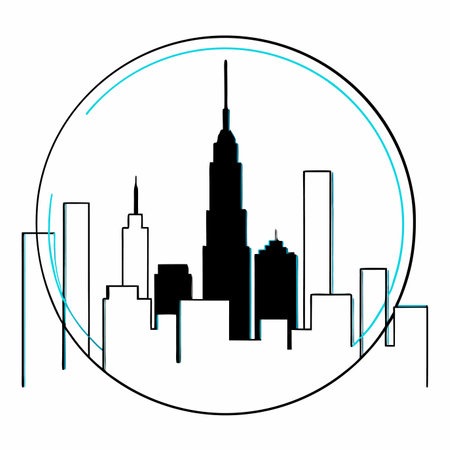 New York city illustration on white backgroundのイラスト素材