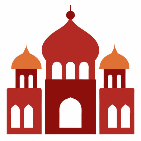 Moorish Architecture illustration on white backgroundのイラスト素材
