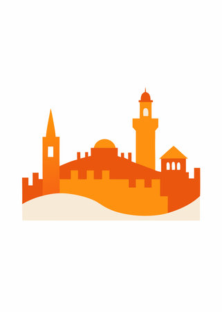 Andalusia city illustration on white backgroundのイラスト素材