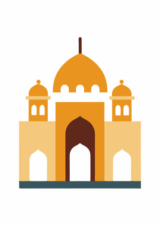 Moorish Architecture illustration on white backgroundのイラスト素材