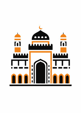 Moorish Architecture illustration on white backgroundのイラスト素材