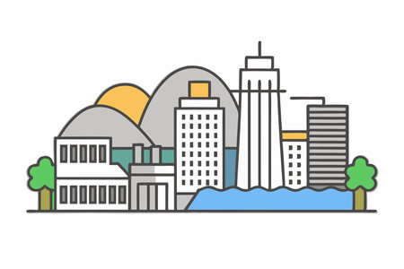 Rio de Janeiro city illustration on white backgroundのイラスト素材