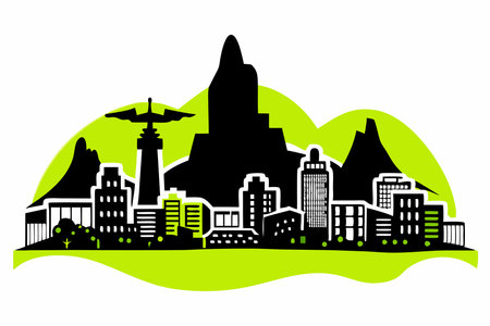 Rio de Janeiro city illustration on white backgroundのイラスト素材