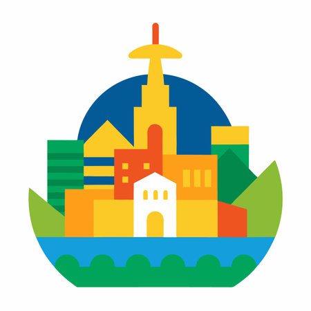 Rio de Janeiro city illustration on white backgroundのイラスト素材