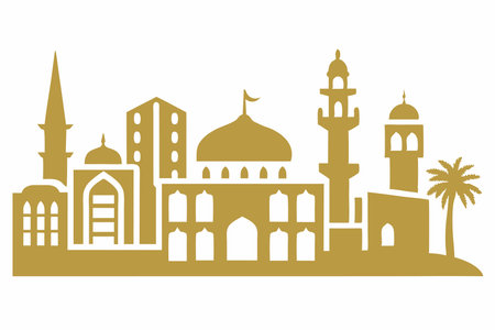 Jeddah city illustration on white backgroundのイラスト素材