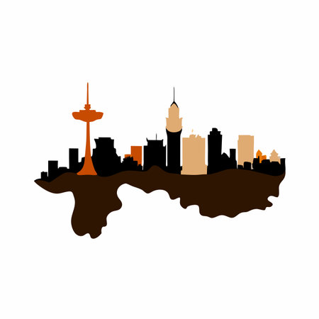 SÃ£o Paulo city illustration on white backgroundのイラスト素材