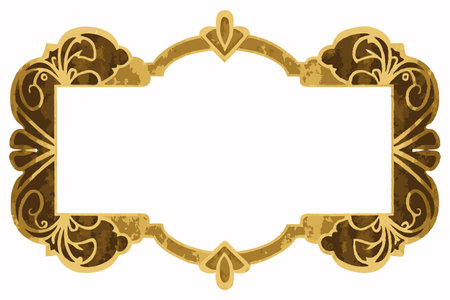 Gold blank invitation border vectorのイラスト素材