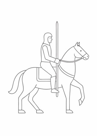The Palfrey, Medieval Horseman vectorのイラスト素材