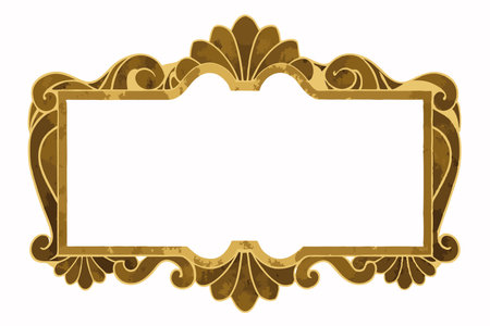 Gold blank invitation border vectorのイラスト素材
