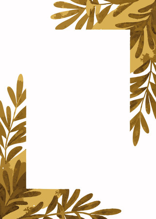 Gold Foliage poster vector on white backgroundのイラスト素材