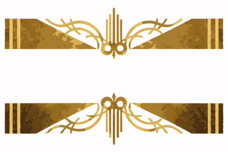 Minimalist Gold ornamental divider vectorのイラスト素材