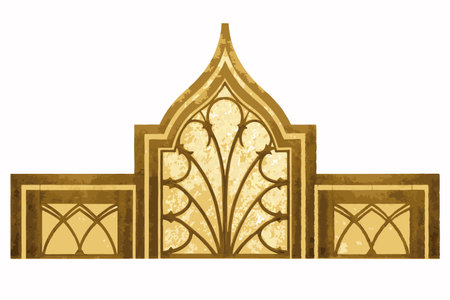 Luxury golden arabesque pattern vector on white backgroundのイラスト素材