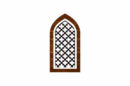 Luxury Islamic window vector on white backgroundのイラスト素材