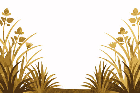 Minimalist Vegetation background on white backgroundのイラスト素材