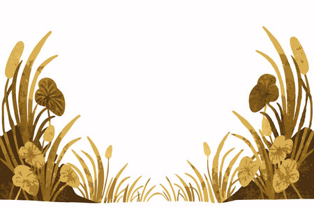 Minimalist Vegetation background on white backgroundのイラスト素材