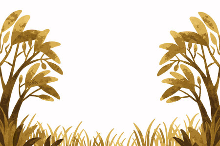 Minimalist Vegetation background on white backgroundのイラスト素材