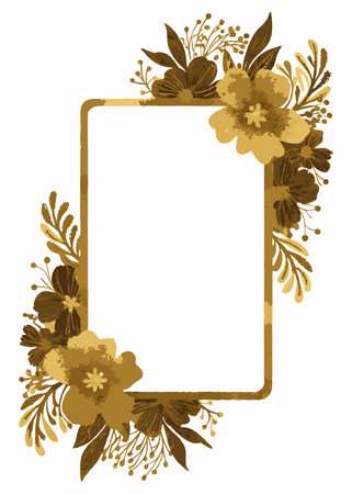 Elegant wedding invitation card with floral motifのイラスト素材