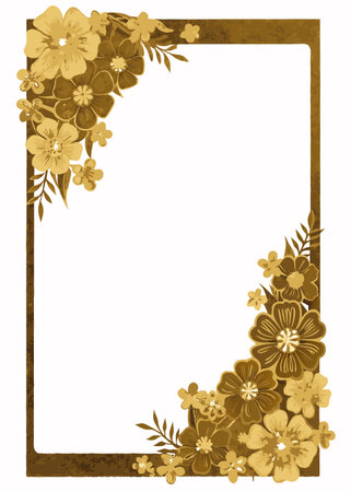Elegant wedding invitation card with floral motifのイラスト素材