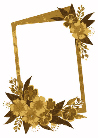 Elegant wedding invitation card with floral motifのイラスト素材