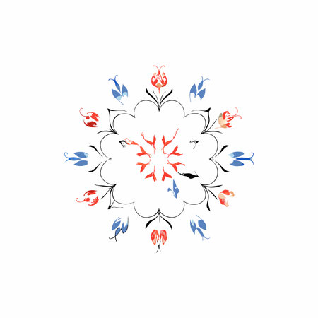 Luxury Floral mandala on white backgroundのイラスト素材
