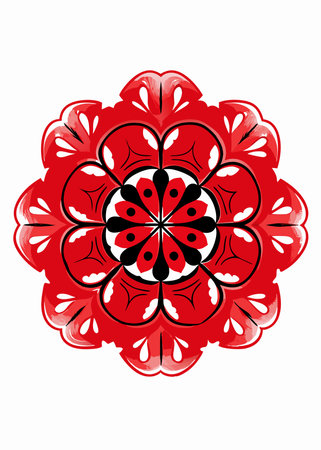 Luxury Floral mandala on white backgroundのイラスト素材