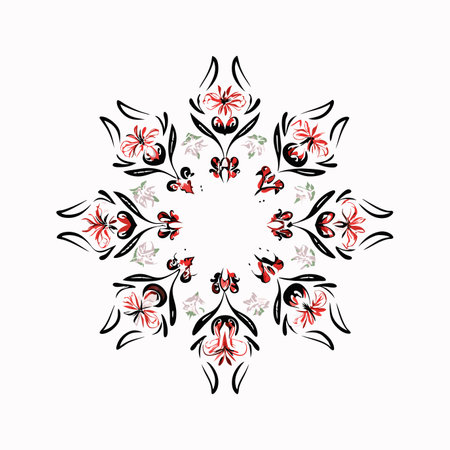 Luxury Floral mandala on white backgroundのイラスト素材