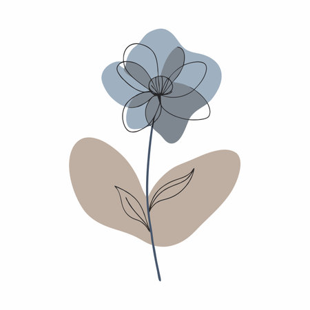 Minimalist floral vector art on white backgroundのイラスト素材