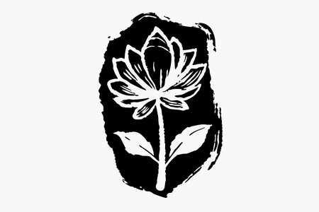 Minimalist floral vector art on white backgroundのイラスト素材