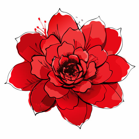 Minimalist floral vector art on white backgroundのイラスト素材