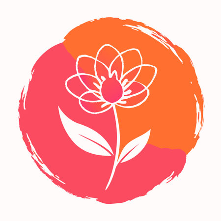 Minimalist watercolor flower on white backgroundのイラスト素材