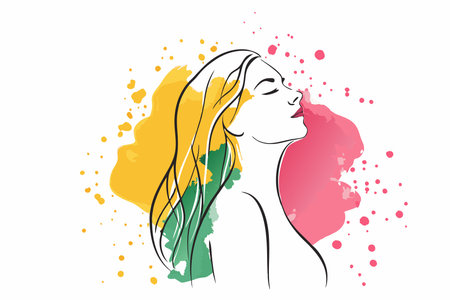 Beautiful woman vector on white backgroundのイラスト素材