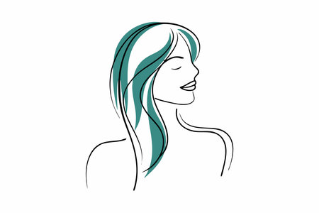 Beautiful woman vector on white backgroundのイラスト素材