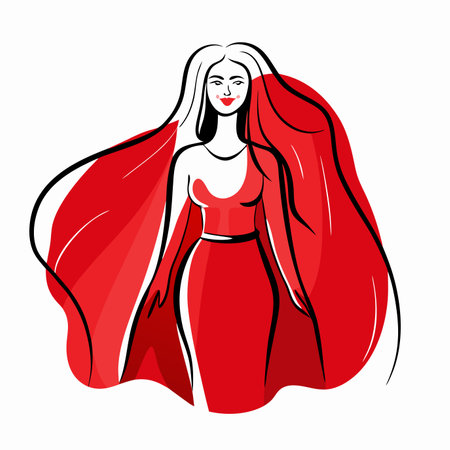 Beautiful woman vector on white backgroundのイラスト素材