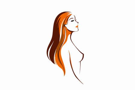Beautiful woman vector on white backgroundのイラスト素材