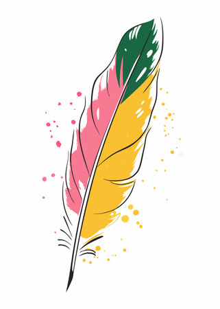 Watercolor botanical leaf vector on white backgroundのイラスト素材