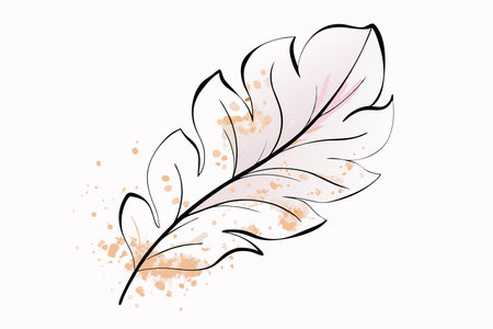 Watercolor botanical leaf vector on white backgroundのイラスト素材
