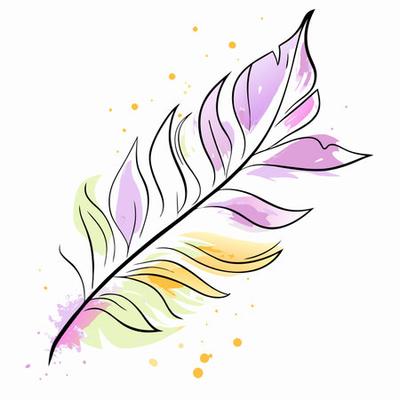Watercolor botanical leaf vector on white backgroundのイラスト素材
