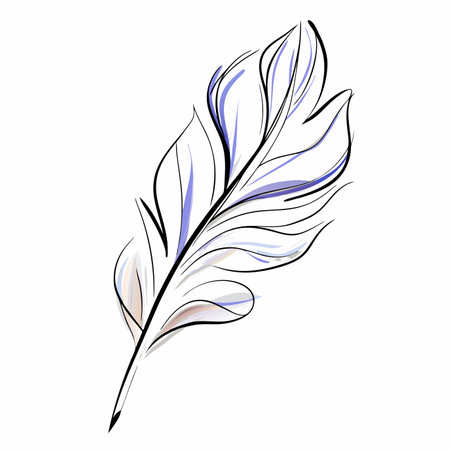 Watercolor botanical leaf vector on white backgroundのイラスト素材