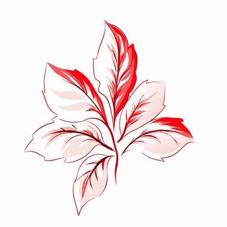 Watercolor botanical leaf vector on white backgroundのイラスト素材