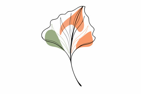 Watercolor botanical leaf vector on white backgroundのイラスト素材