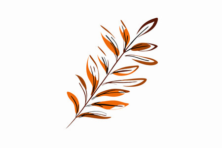 Watercolor botanical leaf vector on white backgroundのイラスト素材
