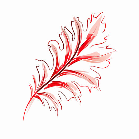Watercolor botanical leaf vector on white backgroundのイラスト素材