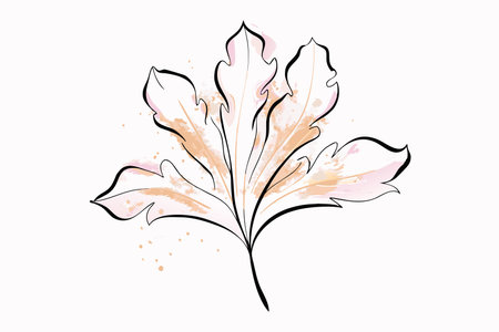 Watercolor botanical leaf vector on white backgroundのイラスト素材