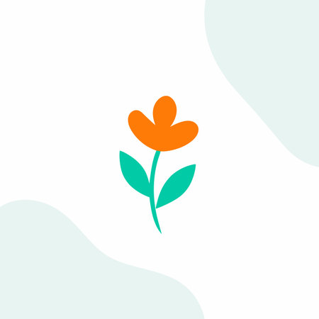 Minimalist botanical flower vector artのイラスト素材
